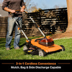 48V MAX Electric Lawn Mower, 19-inch Brushless Cordless Lawn Mower with 2X24V MAX 4.0Ah Battery and a Dual Charger-CLMF4819A