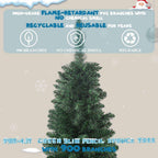 7.5 ft. Green Pencil Artificial Christmas Tree with White LED Lights