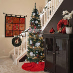 7.5 ft. Green Pencil Artificial Christmas Tree with White LED Lights
