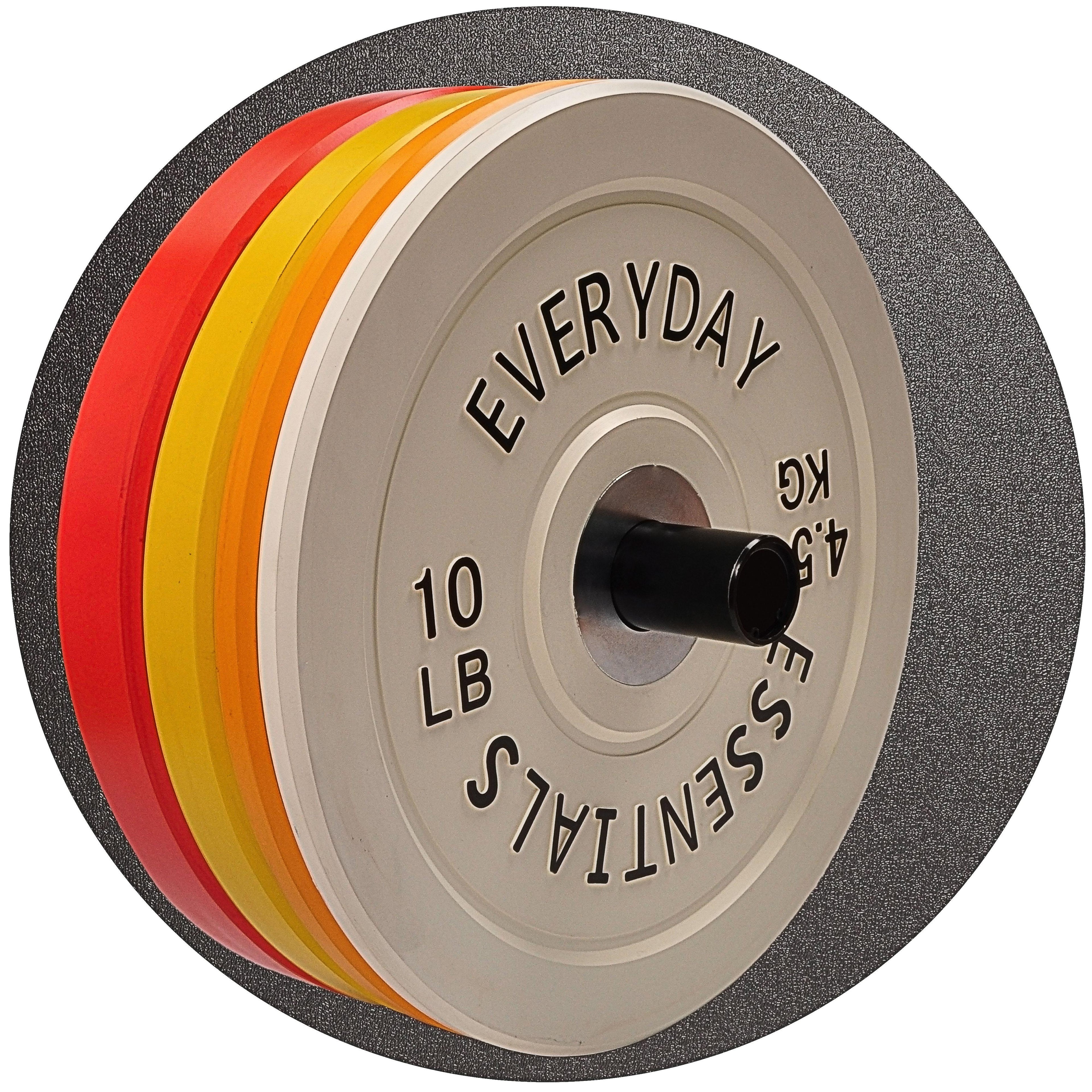 Everyday Essentials Color Coded Olympic Bumper Plate Weight Plate with Steel Hub, 260 Lbs.