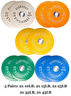 Everyday Essentials Color Coded Olympic Bumper Plate Weight Plate with Steel Hub, 260 Lbs.