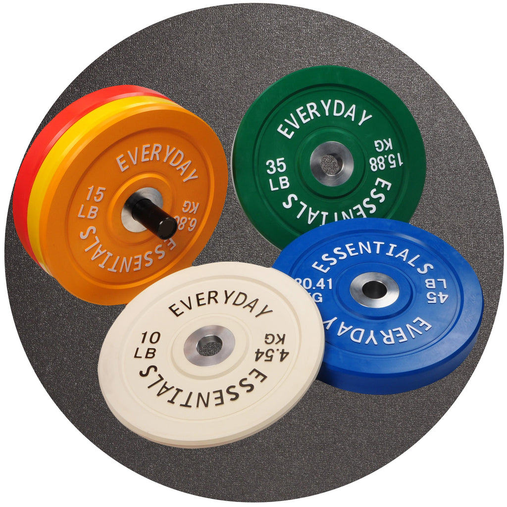 Everyday Essentials Color Coded Olympic Bumper Plate Weight Plate with Steel Hub, 260 Lbs.
