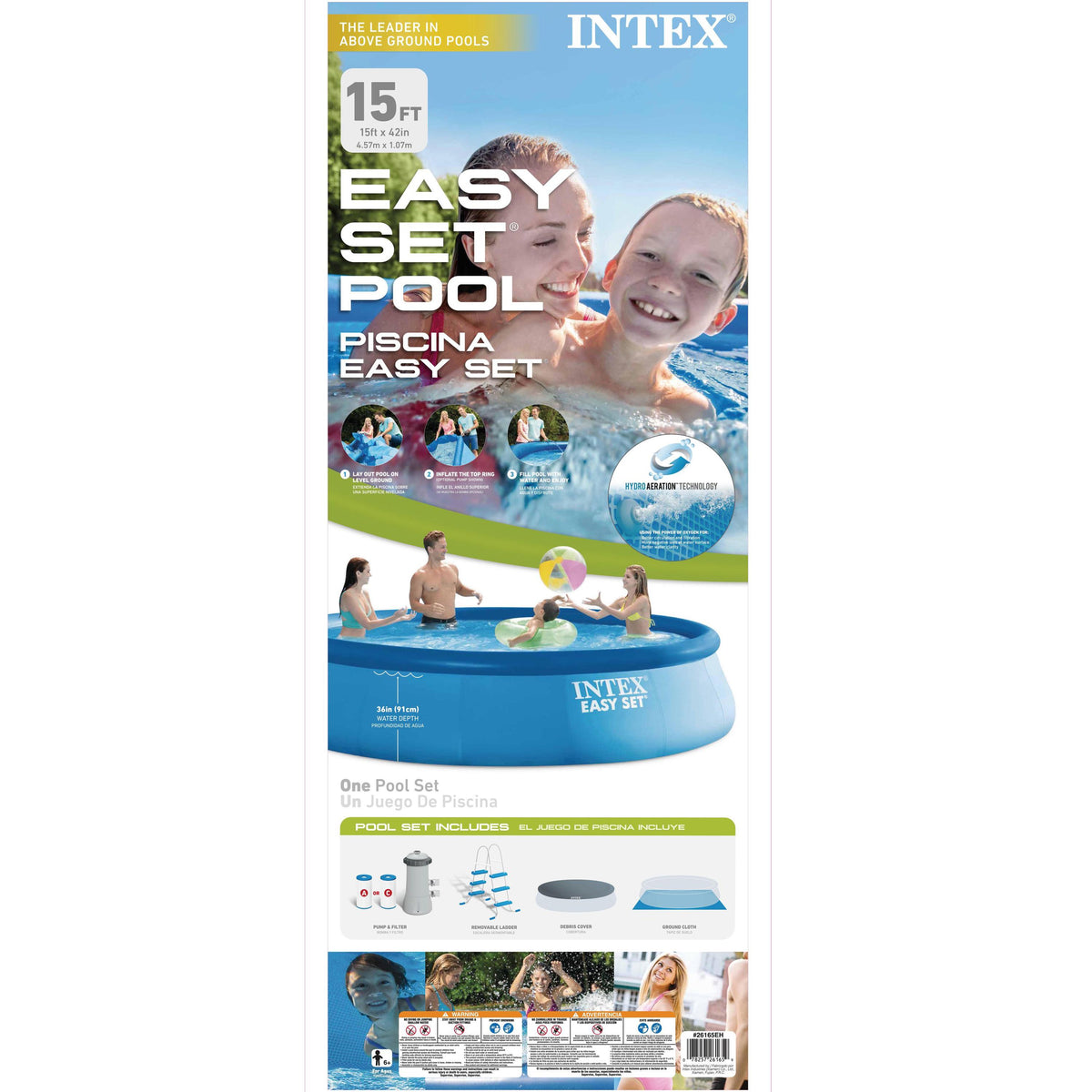 15' x 42" Easy Set® Inflatable Pool with Accessories