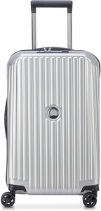 Securitime Expandable Luggage with Spinner Wheels, Silver, Carry-On 19 Inch