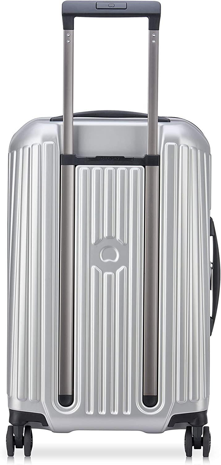Securitime Expandable Luggage with Spinner Wheels, Silver, Carry-On 19 Inch