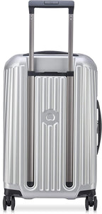 Securitime Expandable Luggage with Spinner Wheels, Silver, Carry-On 19 Inch