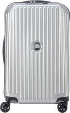 Securitime Expandable Luggage with Spinner Wheels, Silver, Carry-On 19 Inch