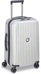 Securitime Expandable Luggage with Spinner Wheels, Silver, Carry-On 19 Inch