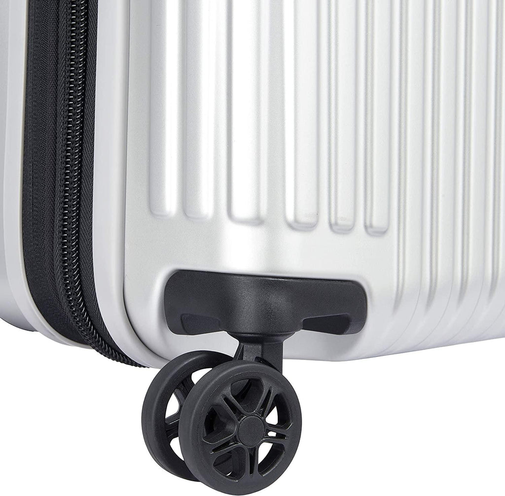 Securitime Expandable Luggage with Spinner Wheels, Silver, Carry-On 19 Inch