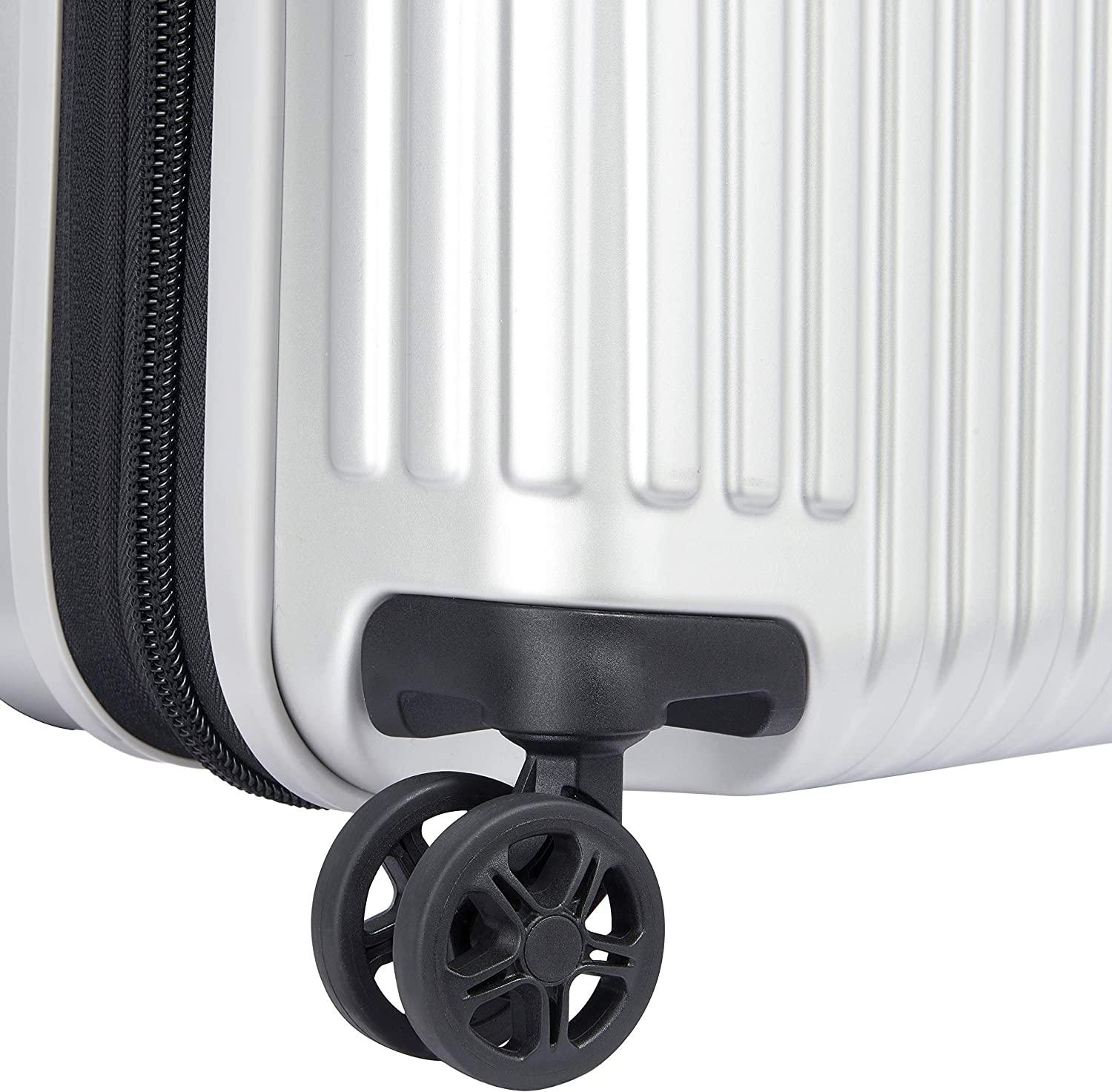 Securitime Expandable Luggage with Spinner Wheels, Silver, Carry-On 19 Inch