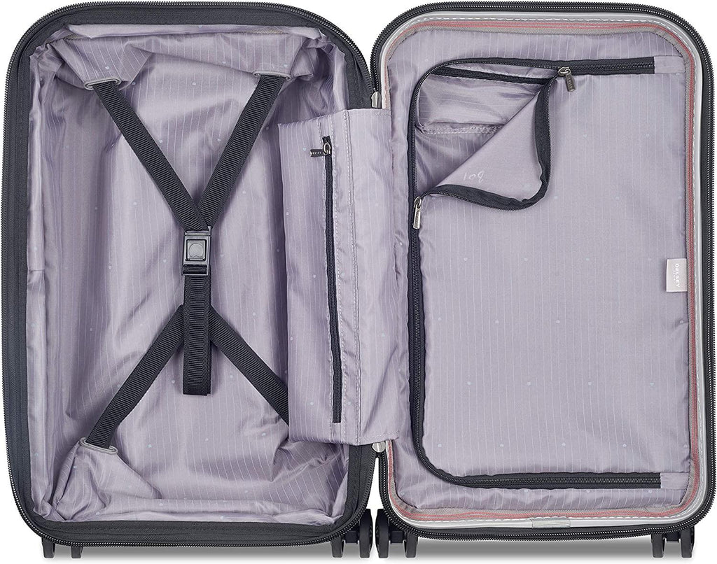 Securitime Expandable Luggage with Spinner Wheels, Silver, Carry-On 19 Inch