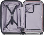 Securitime Expandable Luggage with Spinner Wheels, Silver, Carry-On 19 Inch