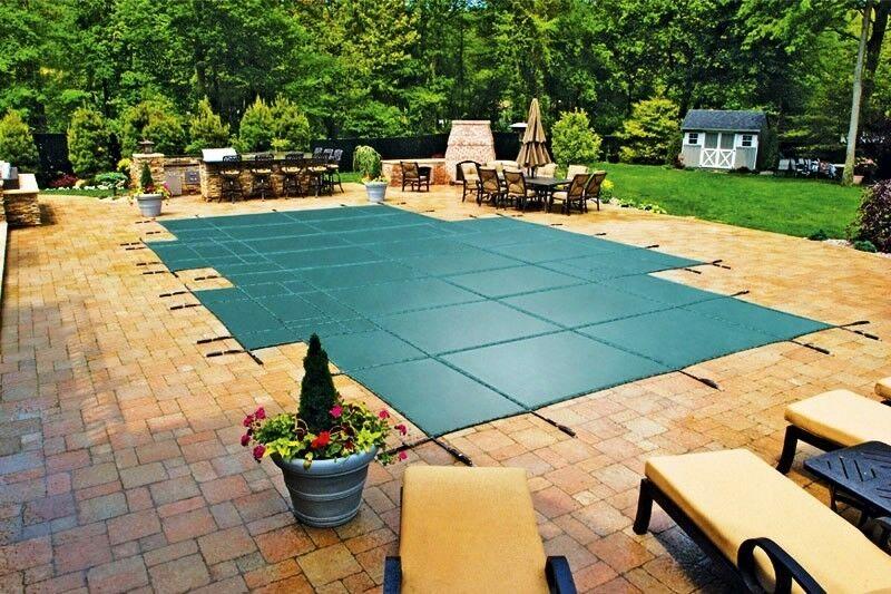 rectangle loop-loc ii mesh in-ground pool safety cover for a 16' x 24' no step
