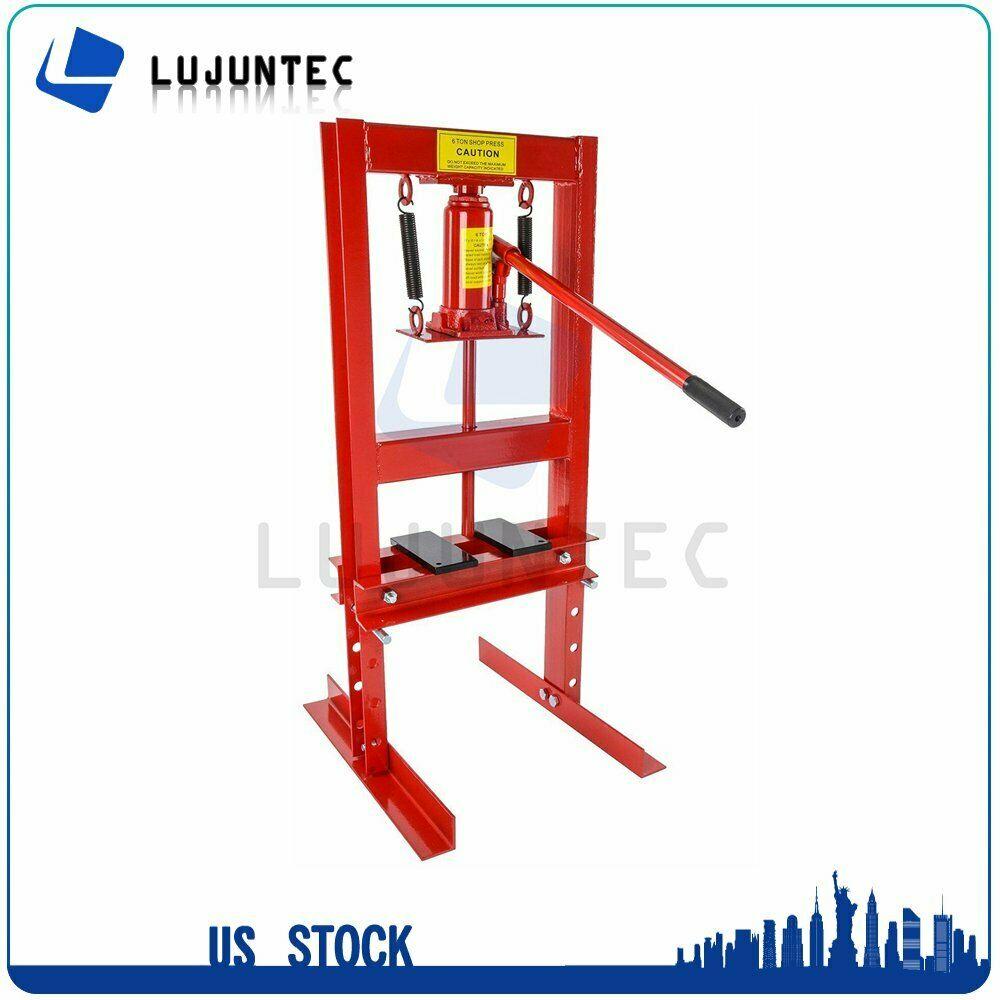 Hydraulic Shop Press 6 Ton Bench Top Mount 81518 With Plates H-Frame Jack Stand