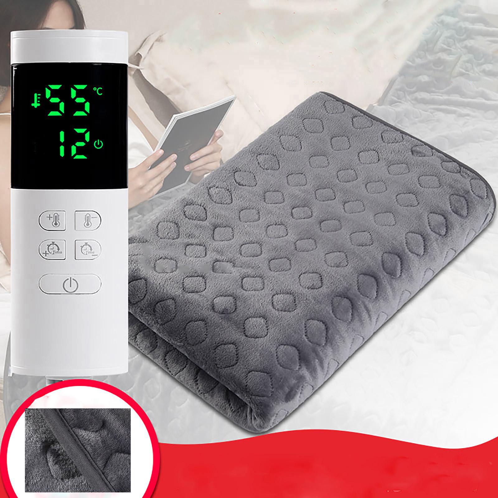 uublik Heating Pad for Back Pain Relief Heated Blanket Soft Blanket Machine Washable For Home Travel Office (150x120cm/59x47.2inch) With 260cm Extension Line