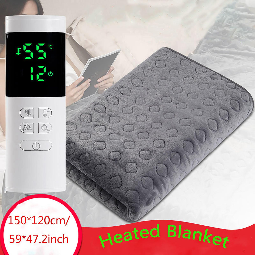 Portable Heaters for Outdoor Use Space Heater Heated Blanket Soft Blanket Machine Washable for Home Travel Office (150x120cm/59x47.2inch) with 260cm Extension Line