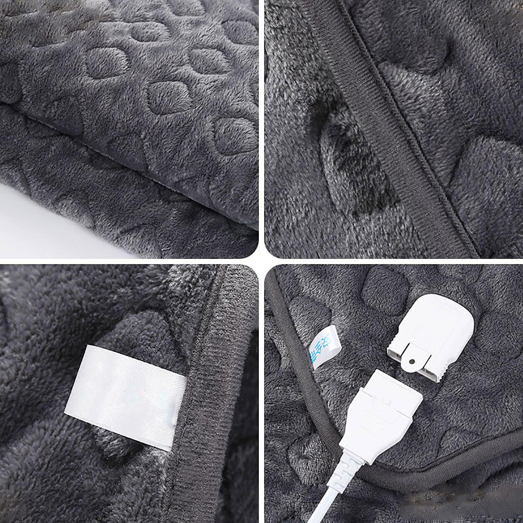 Bilu Electric Blankets Heated Blanket Soft Blanket Machine Washable For Home Travel Office (150X120Cm/59X47.2Inch) With 260Cm Extension Line, Bento Gray