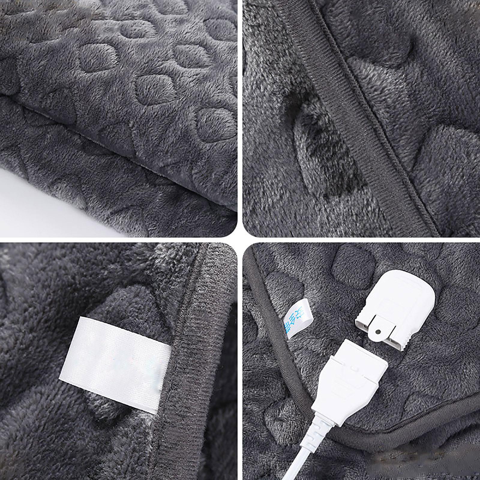 Bilu Electric Blankets Heated Blanket Soft Blanket Machine Washable For Home Travel Office (150X120Cm/59X47.2Inch) With 260Cm Extension Line, Bento Gray