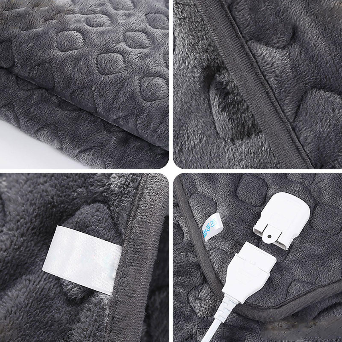 Portable Heaters for Outdoor Use Space Heater Heated Blanket Soft Blanket Machine Washable for Home Travel Office (150x120cm/59x47.2inch) with 260cm Extension Line