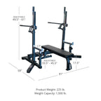 Fitness Competition Bench and Squat Rack Combo, Rated 1,000 LB, Competition Standards, Fully Adjustable