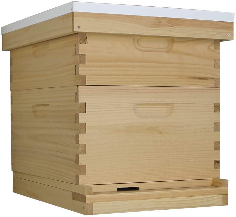 amish made in usa starter bee hive complete for honey with frames and foundations 10 frame