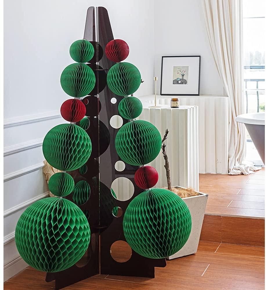 Sxcespp Lndoor Living Room Floor Decoration丨Paper Folding Christmas Holiday Party Decoration Christmas Tree丨Environmental Protection, Easy to Store丨Suitable for Home Party Decoration