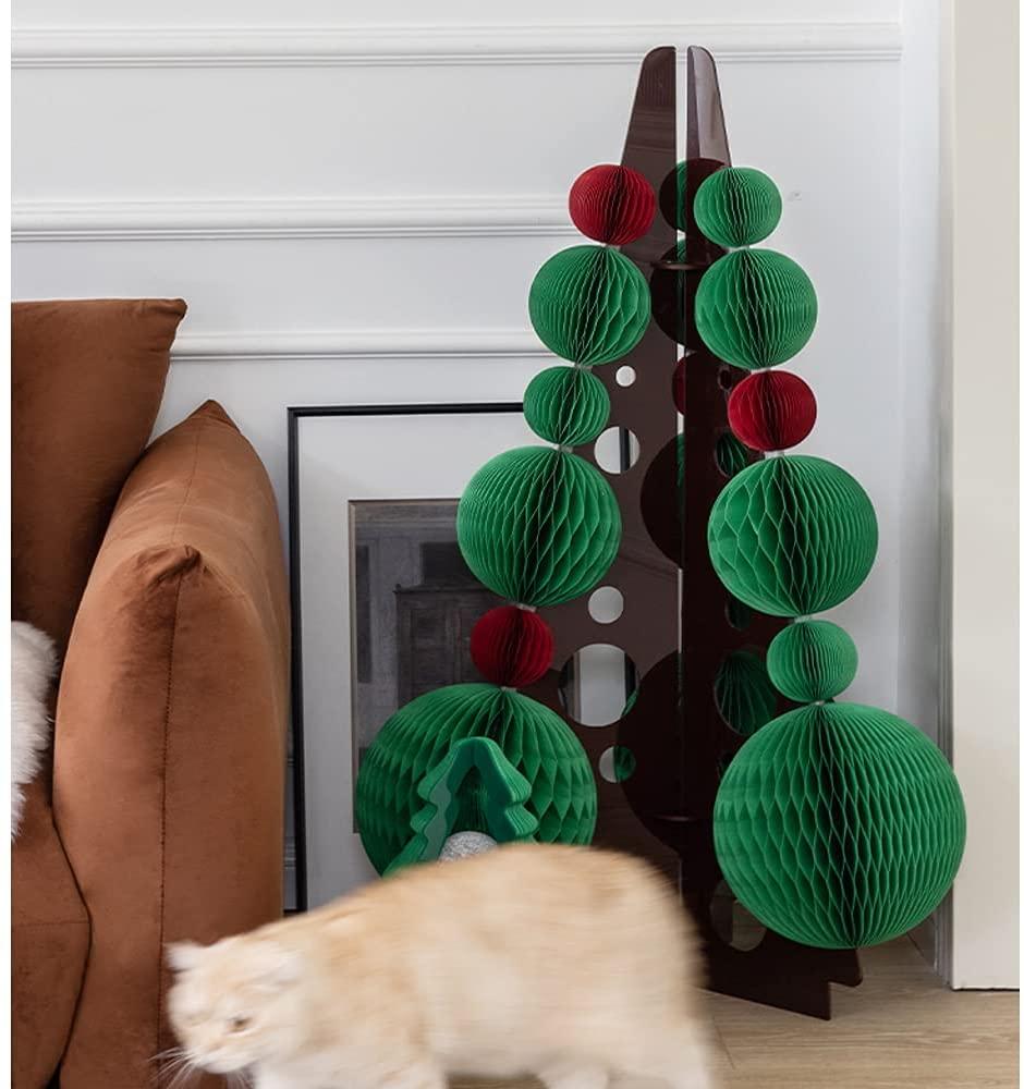 Sxcespp Lndoor Living Room Floor Decoration丨Paper Folding Christmas Holiday Party Decoration Christmas Tree丨Environmental Protection, Easy to Store丨Suitable for Home Party Decoration