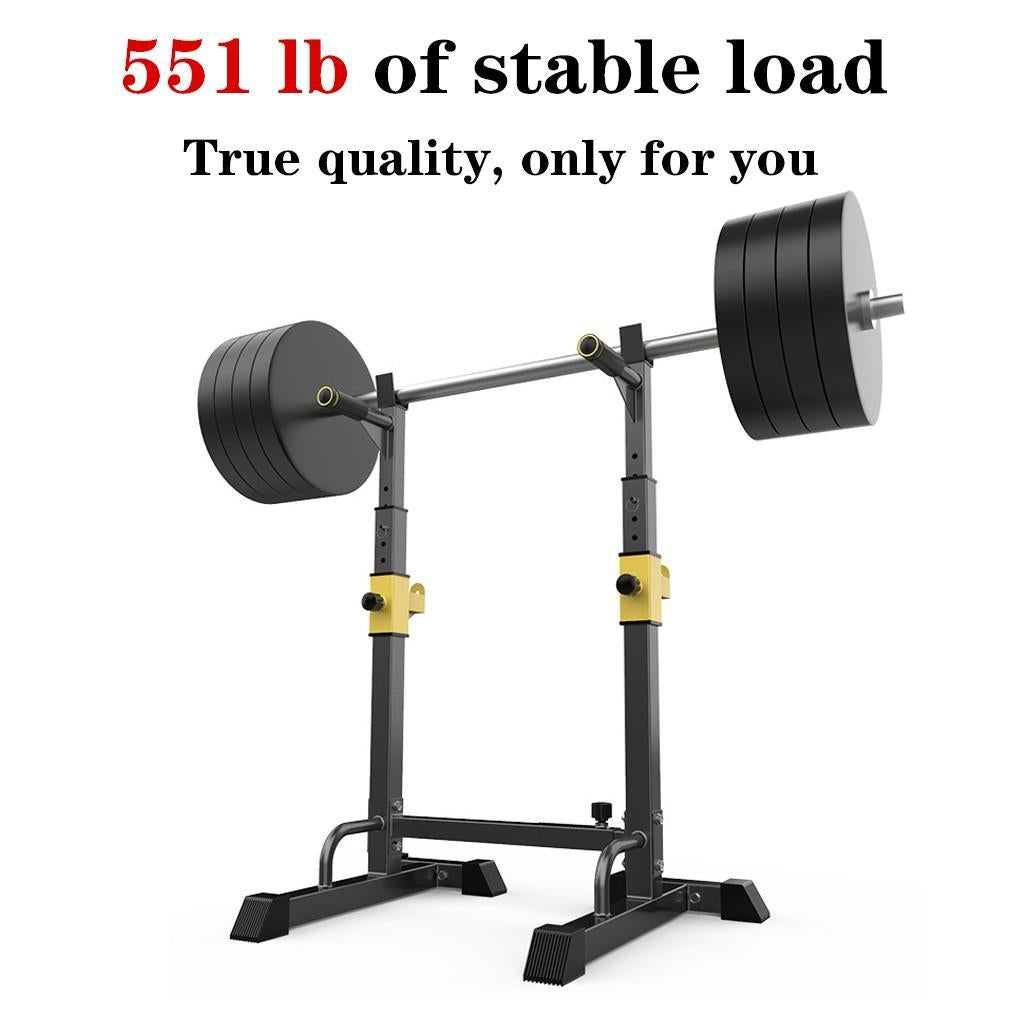 OlymFit Barbell Rack 551LBS Max Load Adjustable Squat Stand Dipping Station Weight Bench