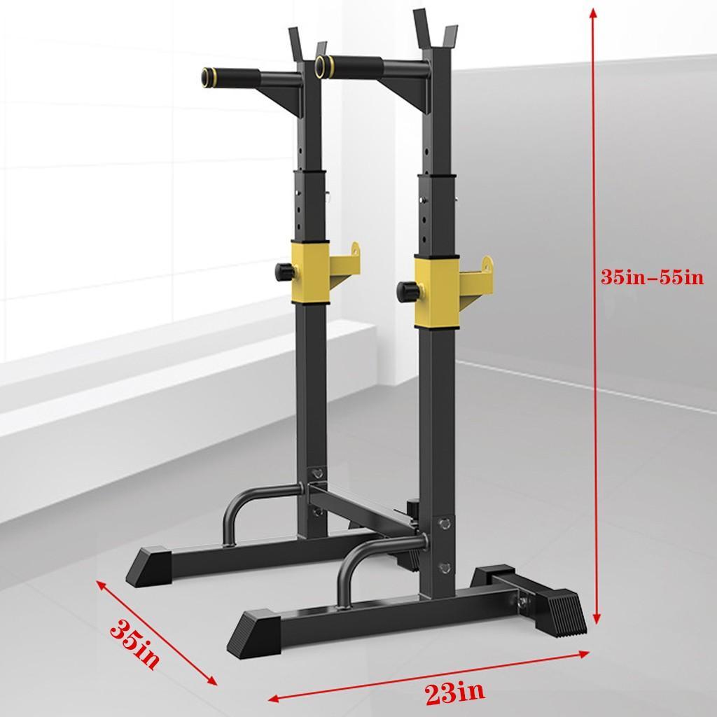OlymFit Barbell Rack 551LBS Max Load Adjustable Squat Stand Dipping Station Weight Bench