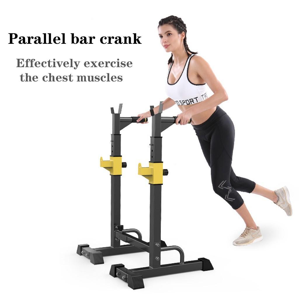 OlymFit Barbell Rack 551LBS Max Load Adjustable Squat Stand Dipping Station Weight Bench