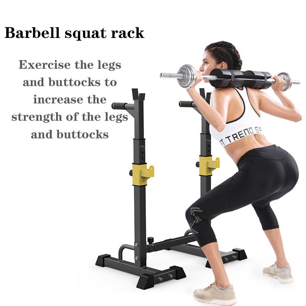 OlymFit Barbell Rack 551LBS Max Load Adjustable Squat Stand Dipping Station Weight Bench
