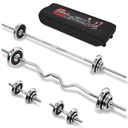 STOZM Dumbbell Set With Case, 121Lbs Versatile Extended Set With Bar Options (Exgk Dumbbell Set/Extended Version 55Kg)