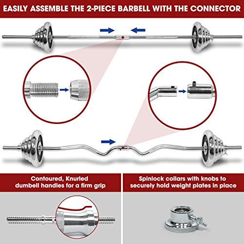 STOZM Dumbbell Set With Case, 121Lbs Versatile Extended Set With Bar Options (Exgk Dumbbell Set/Extended Version 55Kg)