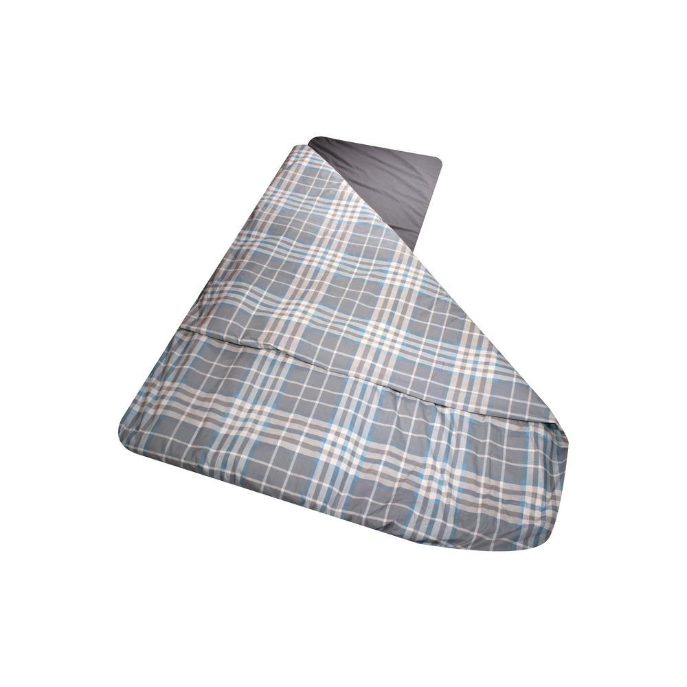 Duvalay Extra-LarOcean Plaid Luxury Memory Foam Sping Bag and Duvet