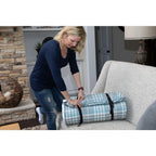 Duvalay Extra-LarOcean Plaid Luxury Memory Foam Sping Bag and Duvet