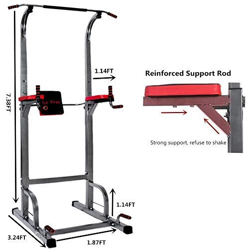 Lx Power Tower - Home Gym Adjustable Multi-Function Fitness Equipment Pull Up Bar Stand Workout Station