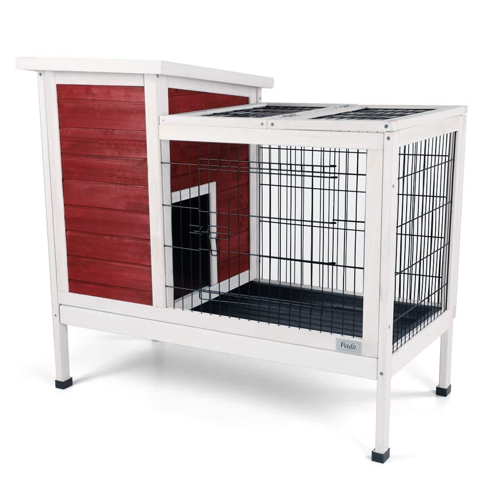 Petsfit Rabbit Cawith Deeper Removable Tray, 38.2" L x 19.6" W x 33.8" H