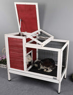Petsfit Rabbit Cawith Deeper Removable Tray, 38.2" L x 19.6" W x 33.8" H