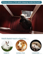 Petsfit Rabbit Cawith Deeper Removable Tray, 38.2" L x 19.6" W x 33.8" H