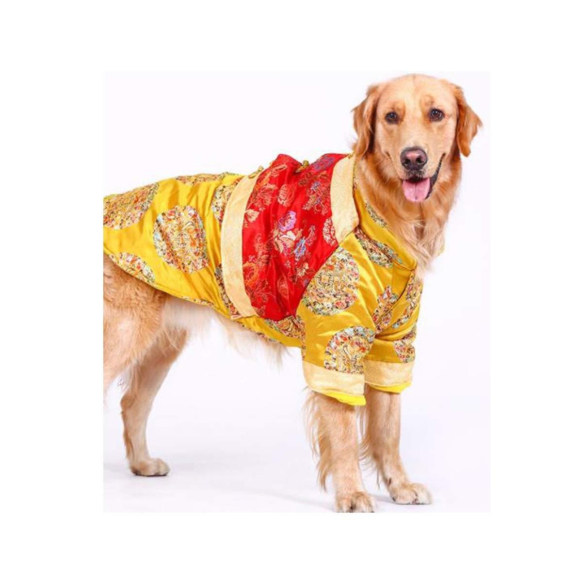 KALMAR Big Dog Clothes LarDog Festival Tang Suit Golden Wool Coat Labrador Festive Pet Winter Clothes