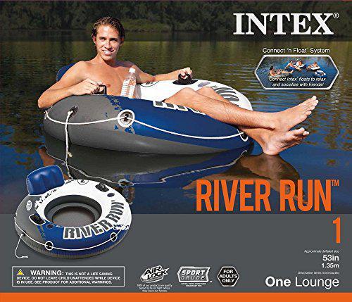 river run 1 inflatable floating tube raft for lake, river, &amp; pool (3 pack)