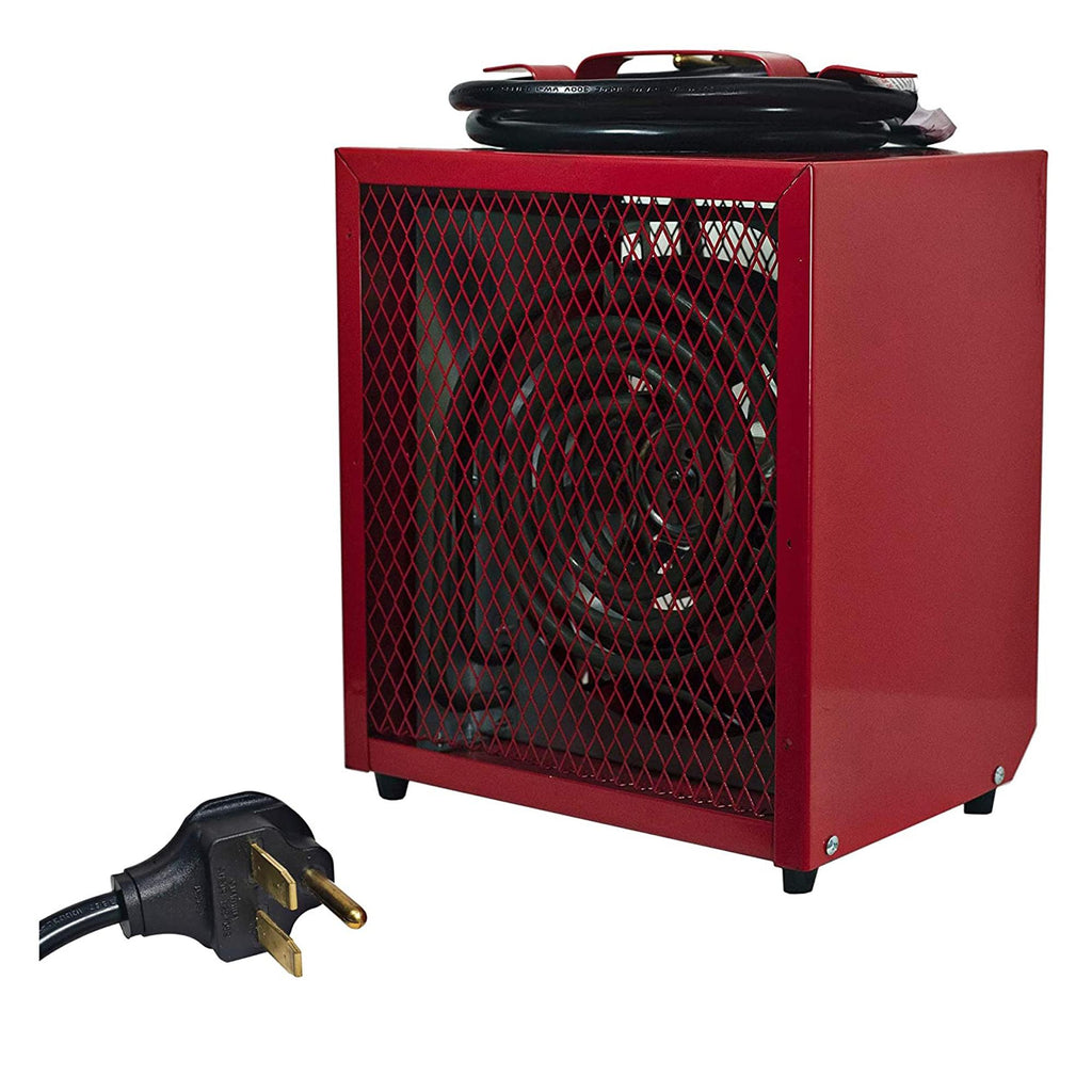 Comfort Zone 4800W, Industrial, Electric, Portable Fan Forced  Workshop Space Heater, Red