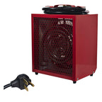 Comfort Zone 4800W, Industrial, Electric, Portable Fan Forced  Workshop Space Heater, Red