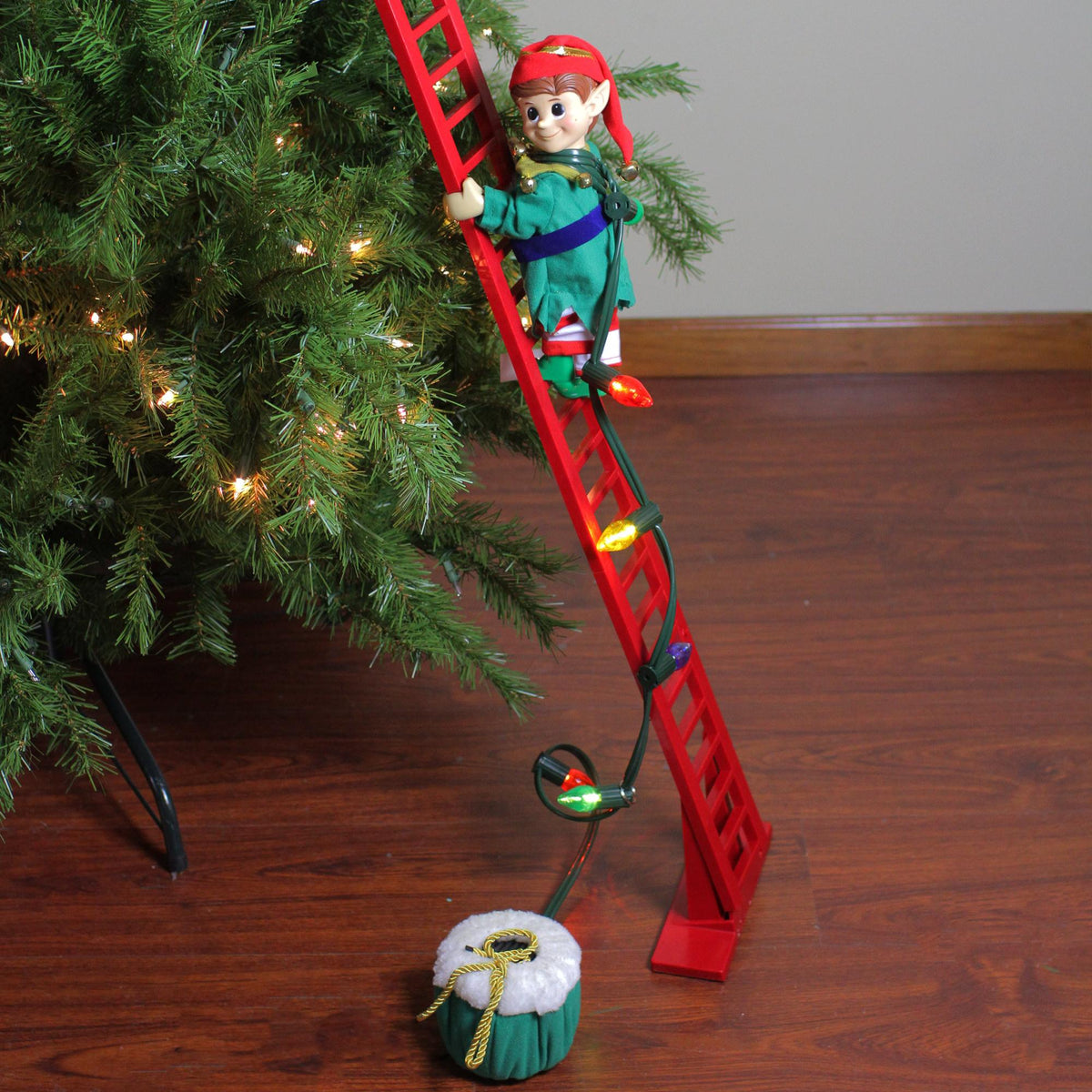 Mr Christmas Animated and Musical Climbing Elf with Light Strand