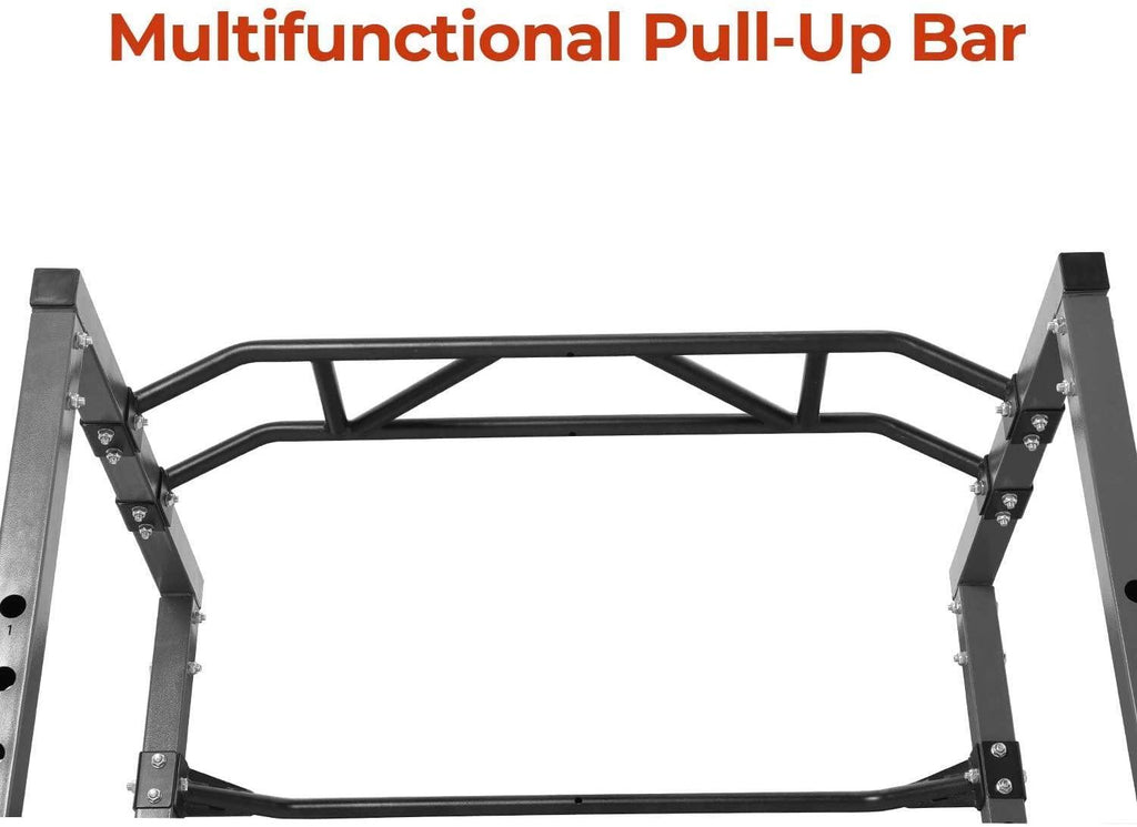 Power Squat Rack, Heavy Duty Multi-Function Power CaRack, Barbell Weight Lifting Workout Station, Weight Capacity 1000 Pounds