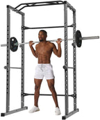 Power Squat Rack, Heavy Duty Multi-Function Power CaRack, Barbell Weight Lifting Workout Station, Weight Capacity 1000 Pounds