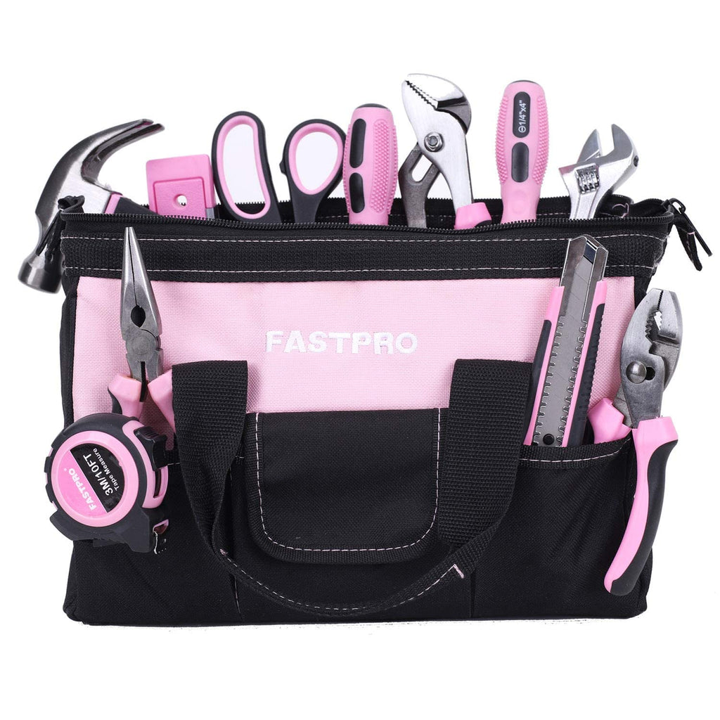 232-Piece Pink Tool Set with Drill, 20V Cordless Drill Driver and Home Tool Set, Pink Drill Set for Women, Lady's Repairing Kit with 12-Inch StoraBag, Pink