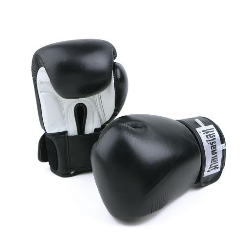 Deluxe Pro Leather Boxing Kickboxing Martial Arts Gloves 14 oz BLACK