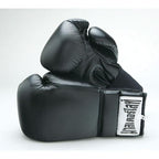 Deluxe Pro Leather Boxing Kickboxing Martial Arts Gloves 14 oz BLACK