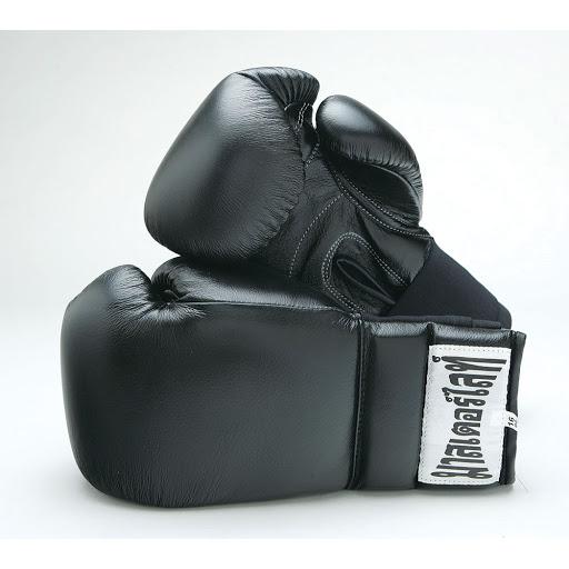 Deluxe Pro Leather Boxing Kickboxing Martial Arts Gloves 14 oz BLACK